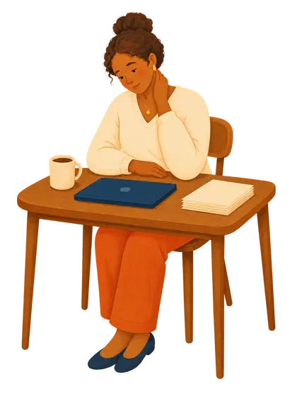 A person resting while beginning to create room for balance