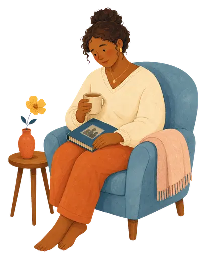 A person sitting quietly while holding space for grief