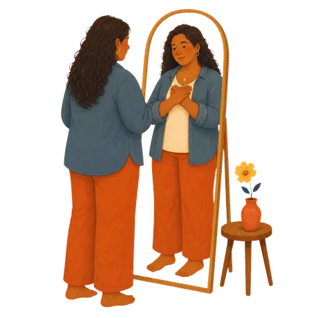 An illustration representing reflection, connection, and personal growth